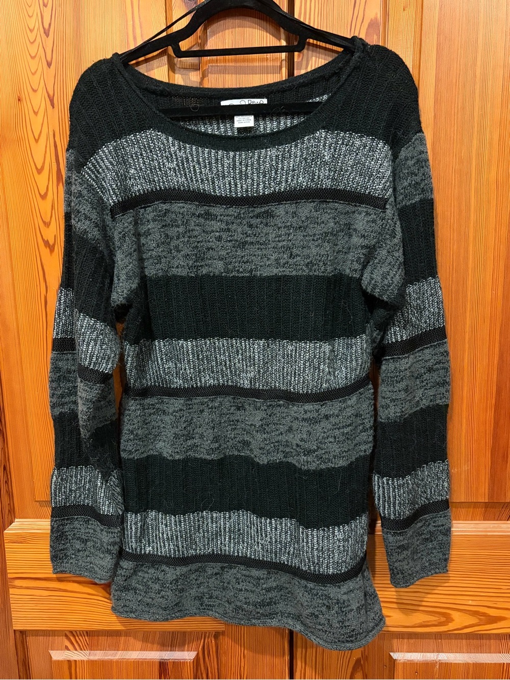 RXB Black & Gray Striped Crew Neck Sweater
